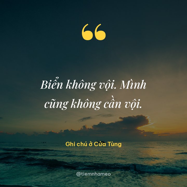 Demo ảnh trích dẫn trên nền biển Cửa Tùng